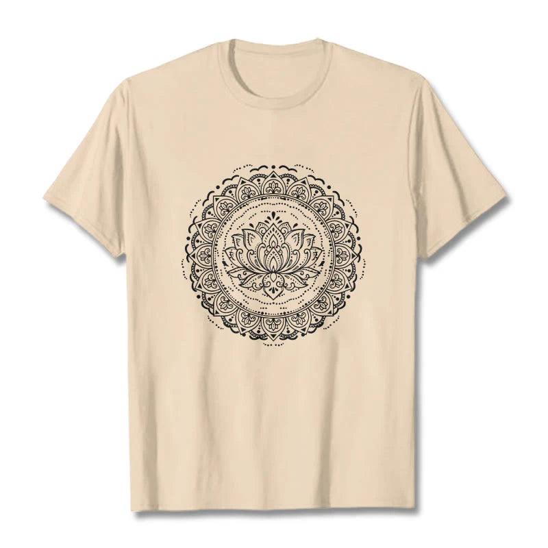 Buddha Stones Mandala Lotus Flower Pattern Tee T-shirt