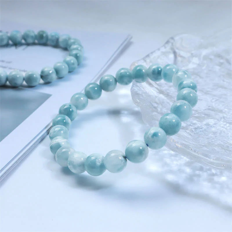 Buddha Stones Natural Larimar Wisdom Confidence Bracelet