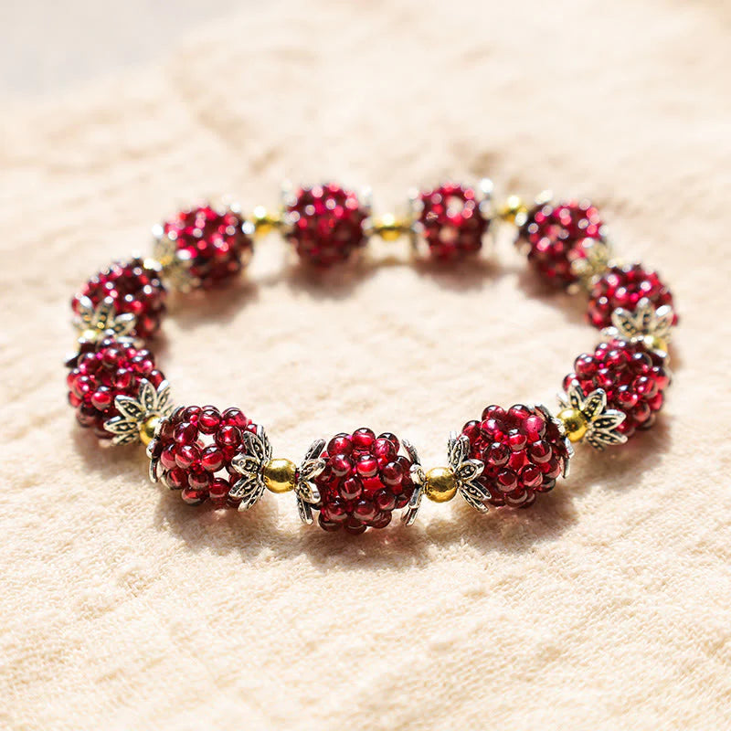 Buddha Stones All the best for Vitality and Passion Garnet Bracelet Includes Gift Message Card
