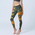 Buddha Stones Gorgeous Folding Fan Koi Fish Print Gym Leggings Women's Yoga Pants