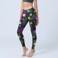 Buddha Stones Colorful Cashew Flower Print Gym Leggings Women's Yoga Pants