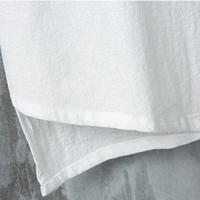 Buddha Stones Daily Casual Plain Chinese Frog-Button Men's Short Sleeve Cotton Linen Shirt