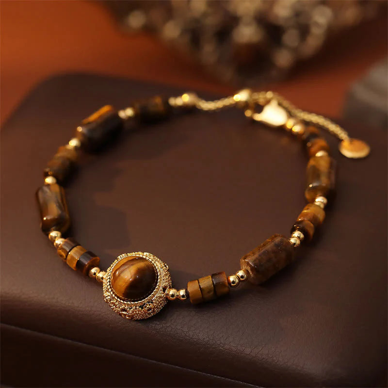 Buddha Stones Natural Tiger Eye Protection Strength Chain Bracelet
