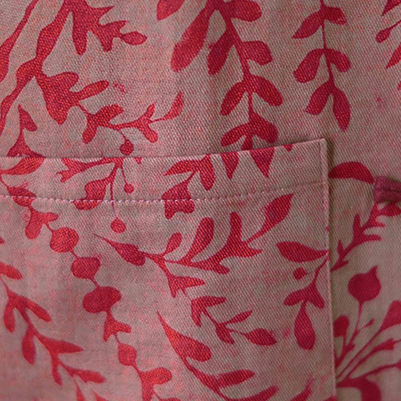 Buddha Stones Frog-button Vine Leaves Women's Coat With Pockets