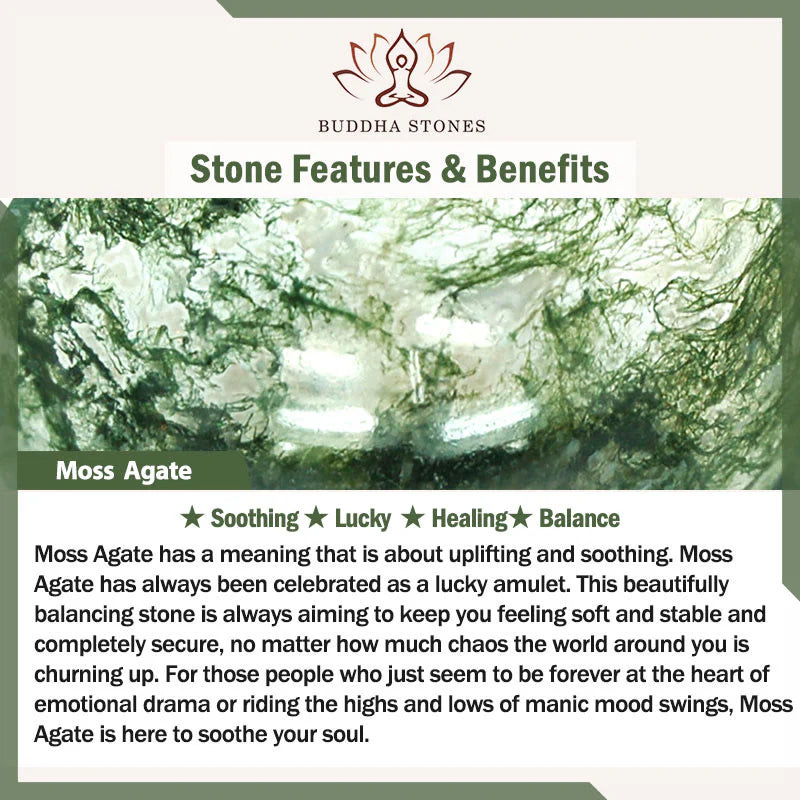 Buddha Stones Five Elements Various Agate Crystal Green Strawberry Quartz Moss Agate Green Phantom Luck Bracelet