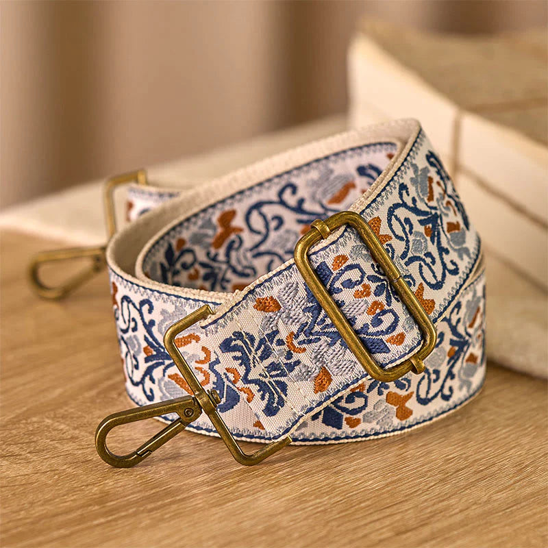 Buddha Stones Bohemian Flower Geometric Embroidery Adjustable Handbags Crossbody Shoulder Bag Purse Straps Replacement