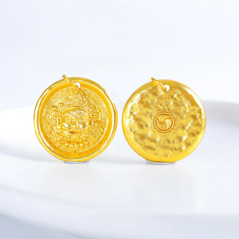 Buddha Stones 24k Gold Plated Brass Yellow Jambhala Prosperity Protection Chain Pendant Necklace