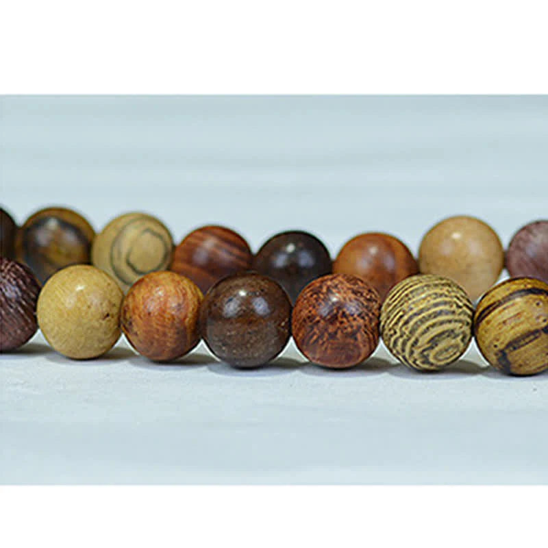 Buddha Stones 108 Beads Multi-Tone Natural Wood Calm Energy Mala