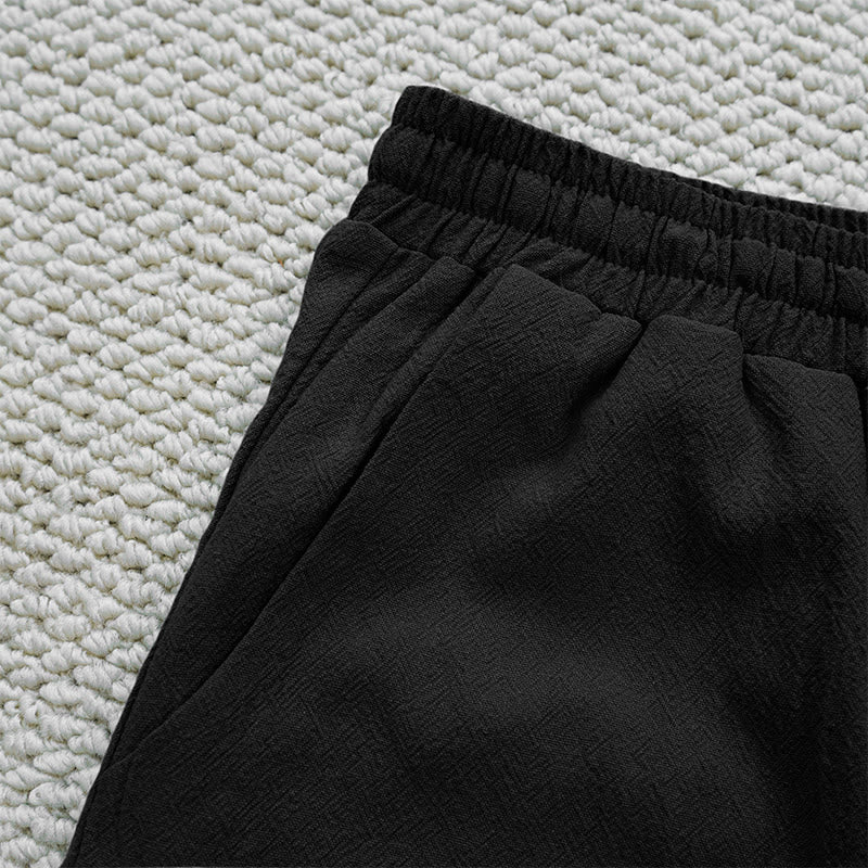 Buddha Stones Summer Plain Color Splicing Design Cotton Linen Women's Pants With Pockets