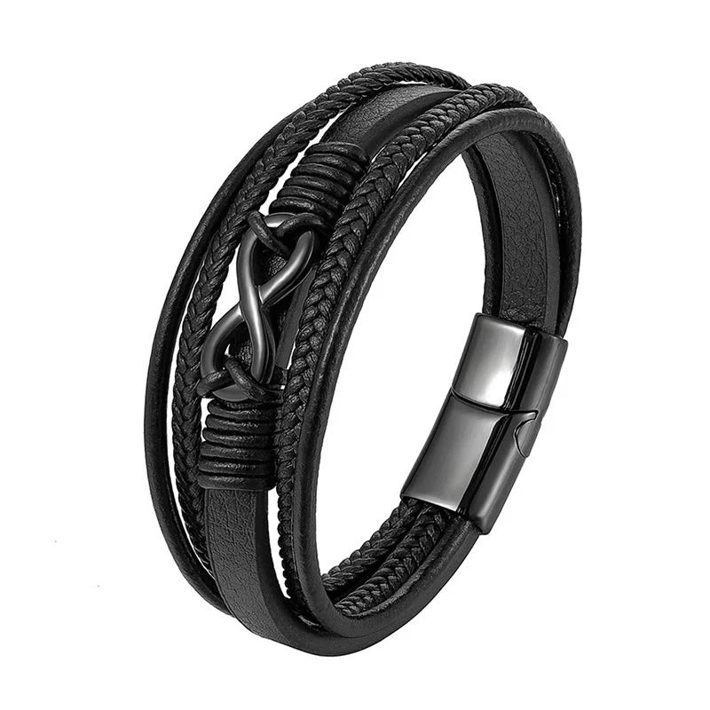 FREE Today: Balance and Calm Colorful Infinitely Titanium Steel Multilayered Leather Bracelet