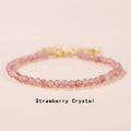 Buddha Stones Strawberry Quartz Prehnite Peridot Lazurite Pink Crystal Tourmaline Healing Chain Bracelet
