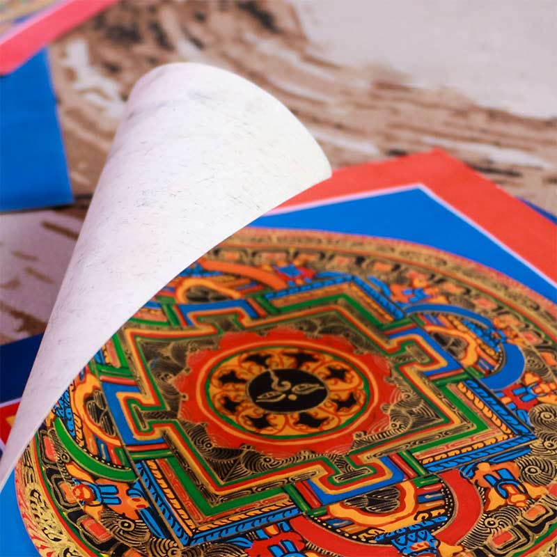 Buddha Stones Tibetan Handmade Thangka Painting Blessing Thangka Blind Box Random Color Pattern
