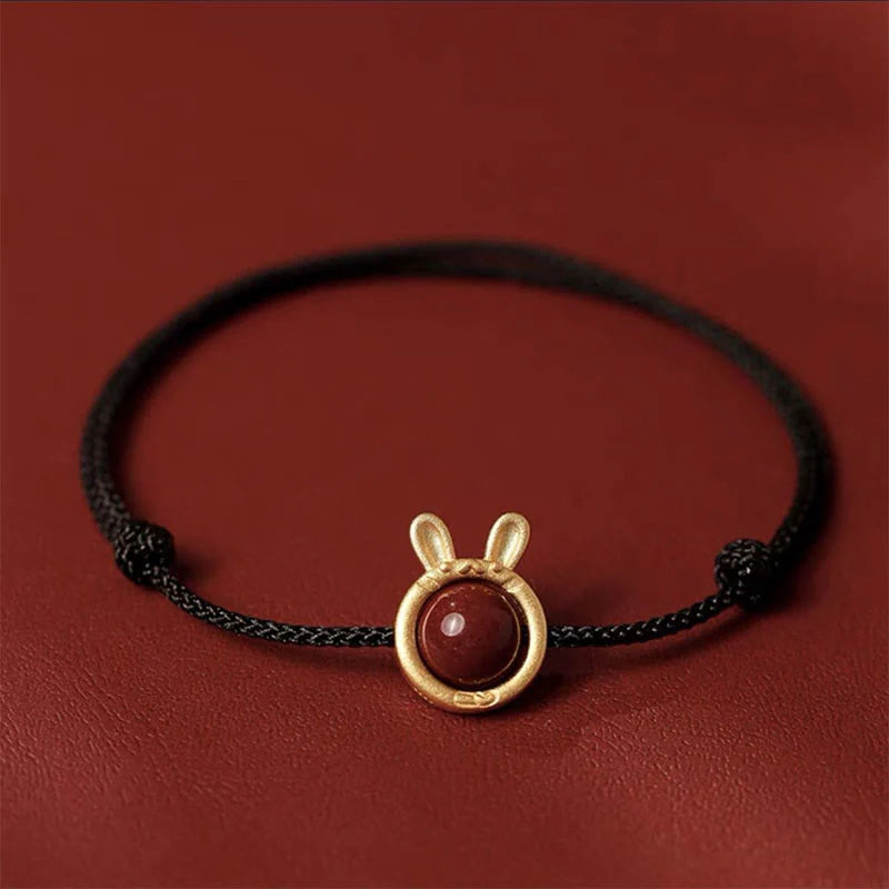 Buddha Stones Handmade Rabbit Tiger Cinnabar Keep Away Evil Spirits Braided String Bracelet (Extra 30% Off | USE CODE: FS30)