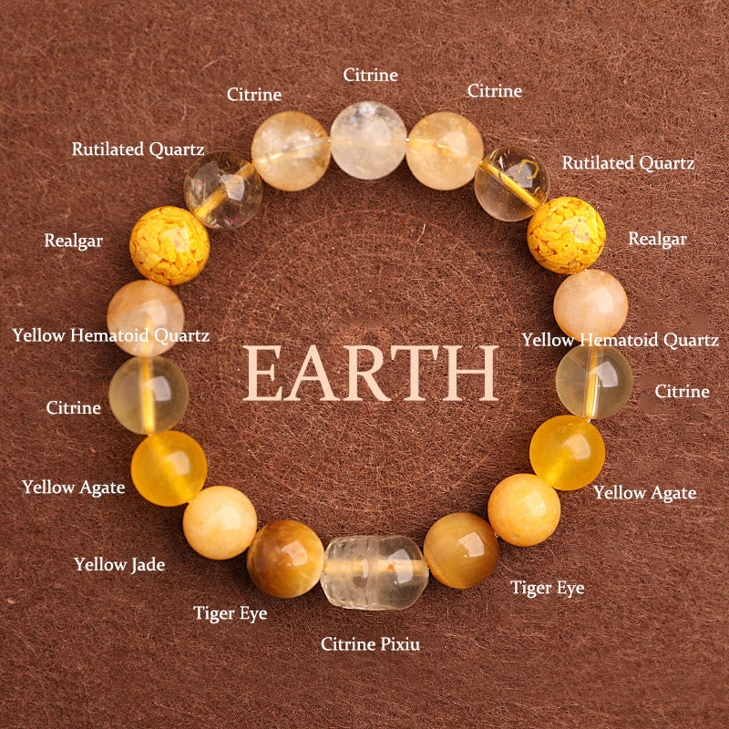 Buddha Stones Five Elements Various Agate Crystal Green Strawberry Quartz Moss Agate Green Phantom Luck Bracelet