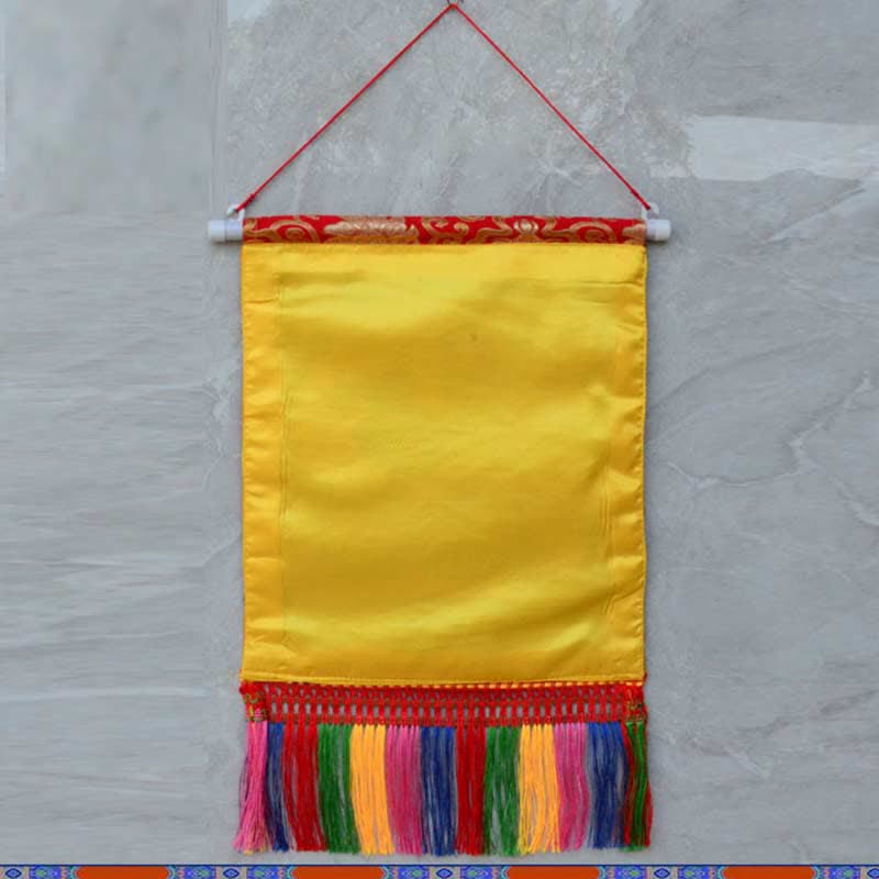 Buddha Stones Feng Shui Kirin Spiritual Colorful Tassel Wall Art