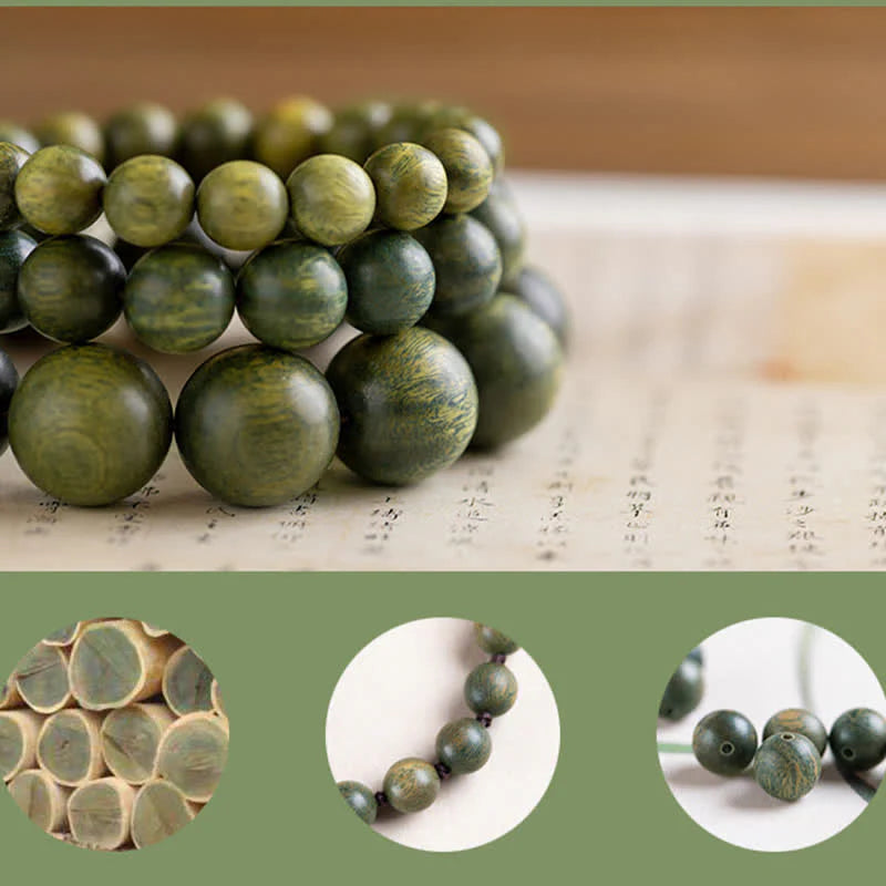 Buddha Stones Tibetan Green Sandalwood Soothing Cure Bracelet (Extra 35% Off | USE CODE: FS35)