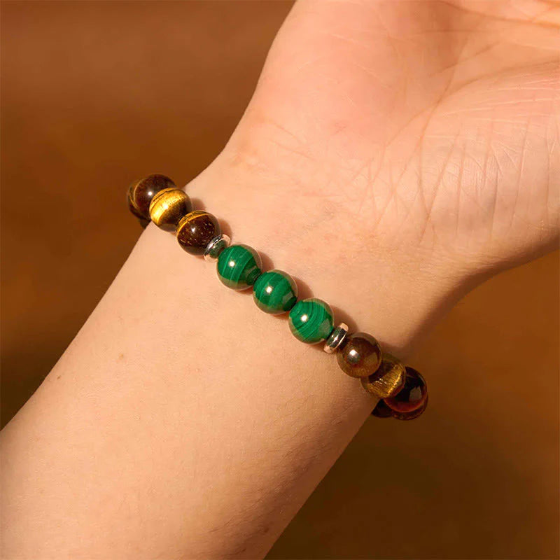Buddha Stone Various Crystals Malachite Lazurite Lapis Lazuli Hemimorphite Calmness Bracelet