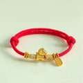 Buddha Stones Year Of The Horse Red String Black String Lucky Fortune Charm Braided Connection Bracelet