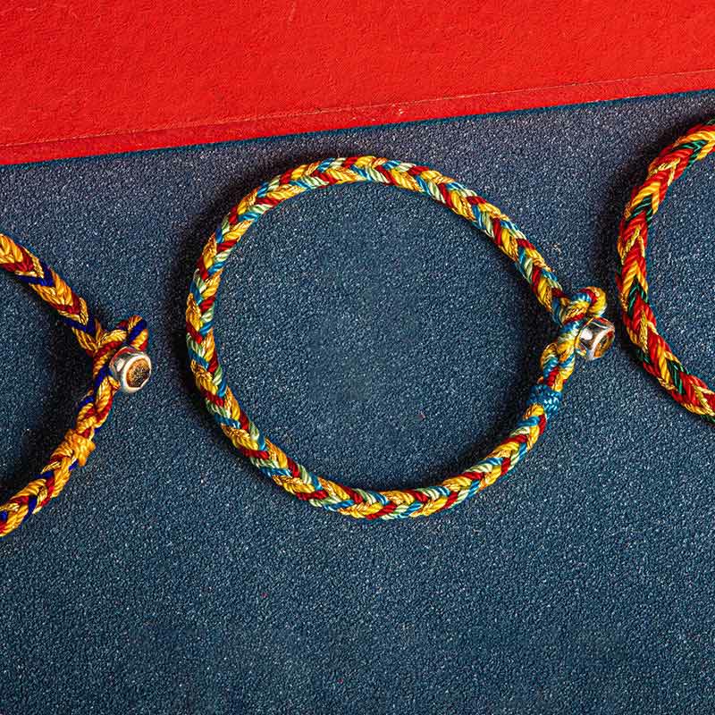Buddha Stones May you be safe and sound all year round Lucky Multicolored Bracelet