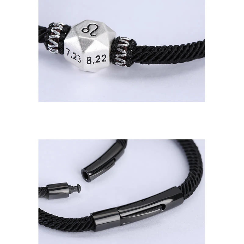 Buddha Stones 999 Sterling Silver 12 Constellations of the Zodiac Protection Handmade String Bracelet (Extra 35% Off | USE CODE: FS35)