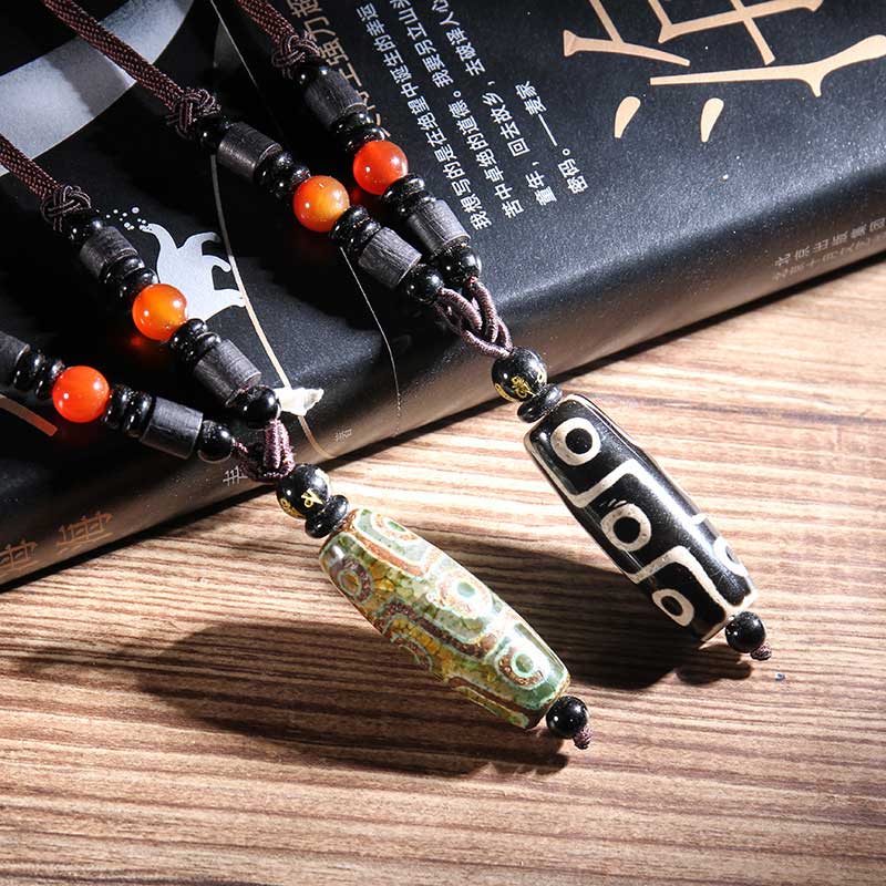 Buddha Stones Tibetan Nine-Eye Dzi Bead Wealth Necklaces & Pendants (Extra 35% Off | USE CODE: FS35)