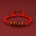 Buddha Stones Handmade Red Agate Chinese Zodiac Red String Braided Protection Bracelet