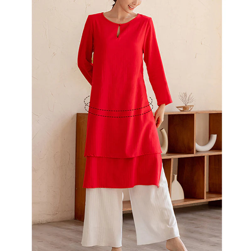 Buddha Stones 2Pcs Simple Design Tai Chi Meditation Yoga Clothing Top Pants Women's Set (Extra 30% Off | USE CODE: FS30)