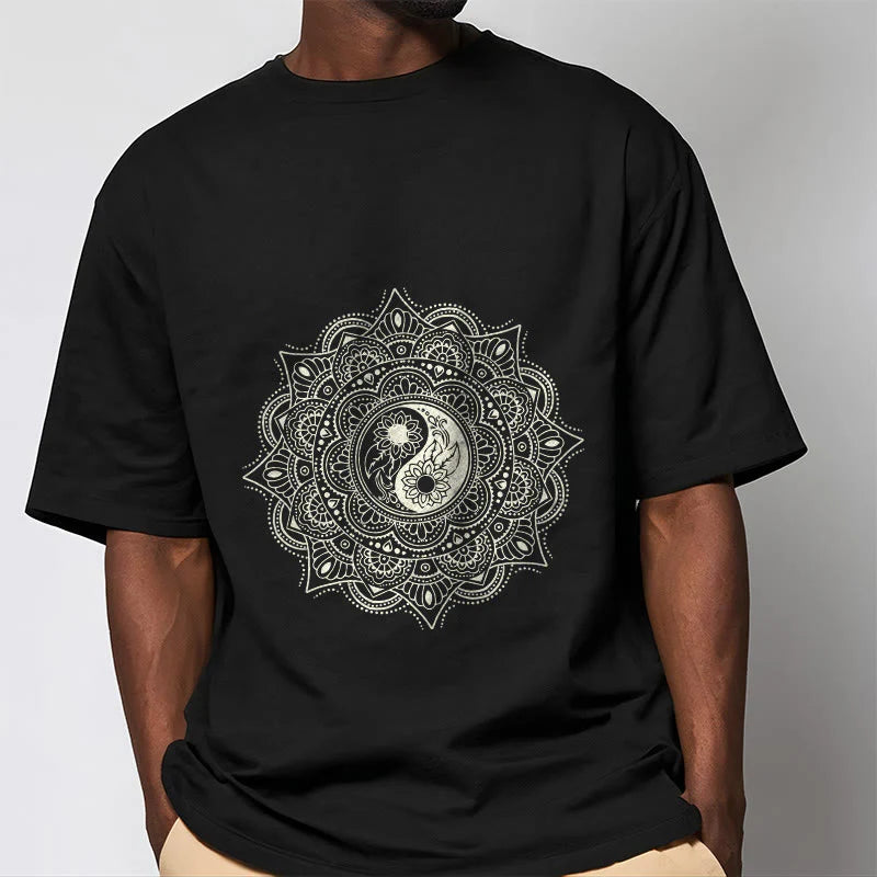 Buddha Stones Mandala YinYang Symbol Pattern Tee T-shirt