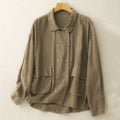 Buddha Stones Double‑Breasted Design Long Sleeve Women's Cotton Jacket With Pockets