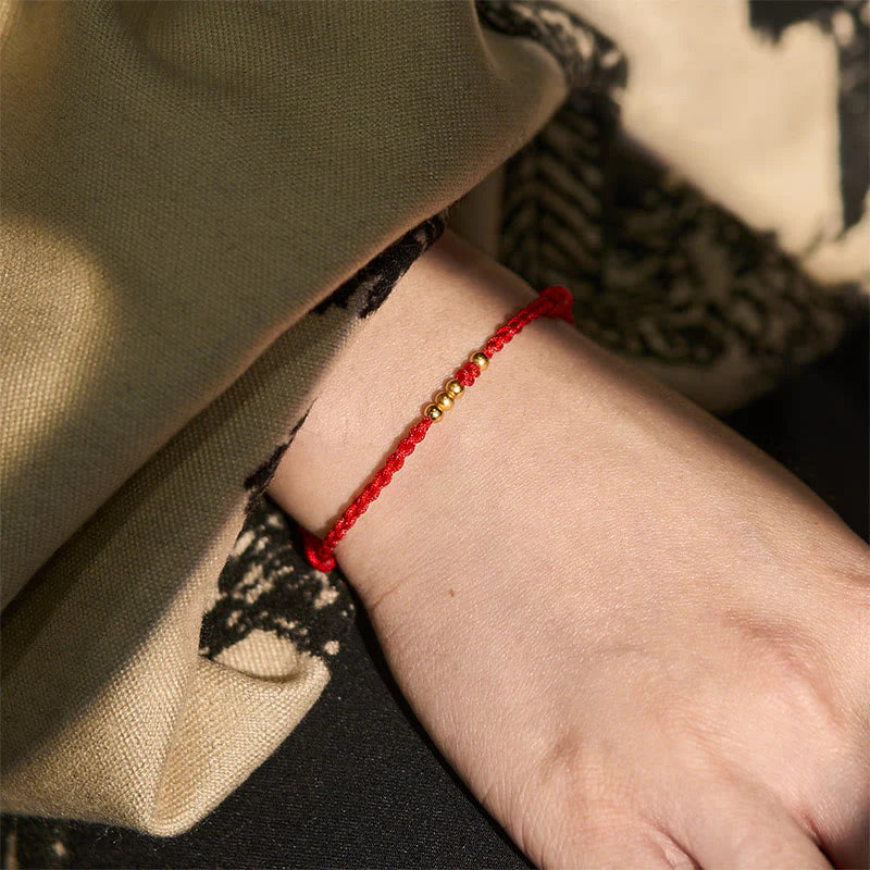 Buddha Stones Blessings for Clear Connections 925 Sterling Silver Plated Gold Beads Red String Bracelet Includes Gift Message Card