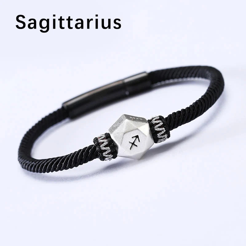 Buddha Stones 999 Sterling Silver 12 Constellations of the Zodiac Protection Handmade String Bracelet (Extra 35% Off | USE CODE: FS35)