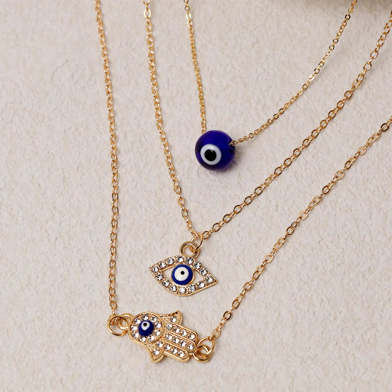 Buddha Stones Evil Eye Hamsa Symbol Blessing Luck Chain Necklace Pendant (Extra 35% Off | USE CODE: FS35)