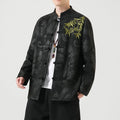 Buddha Stones Bamboo Dragon Frog-Button Desgin Long Sleeve Men's Jacket