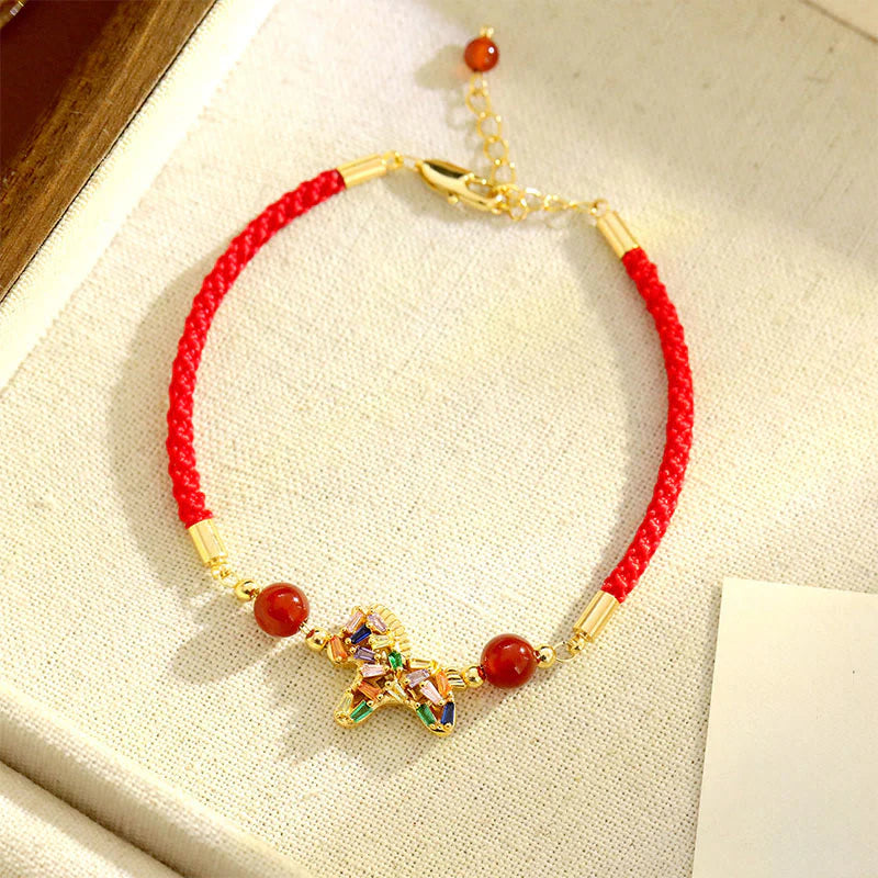 Buddha Stones Year Of The Horse Copper Red Agate Balance Bracelet