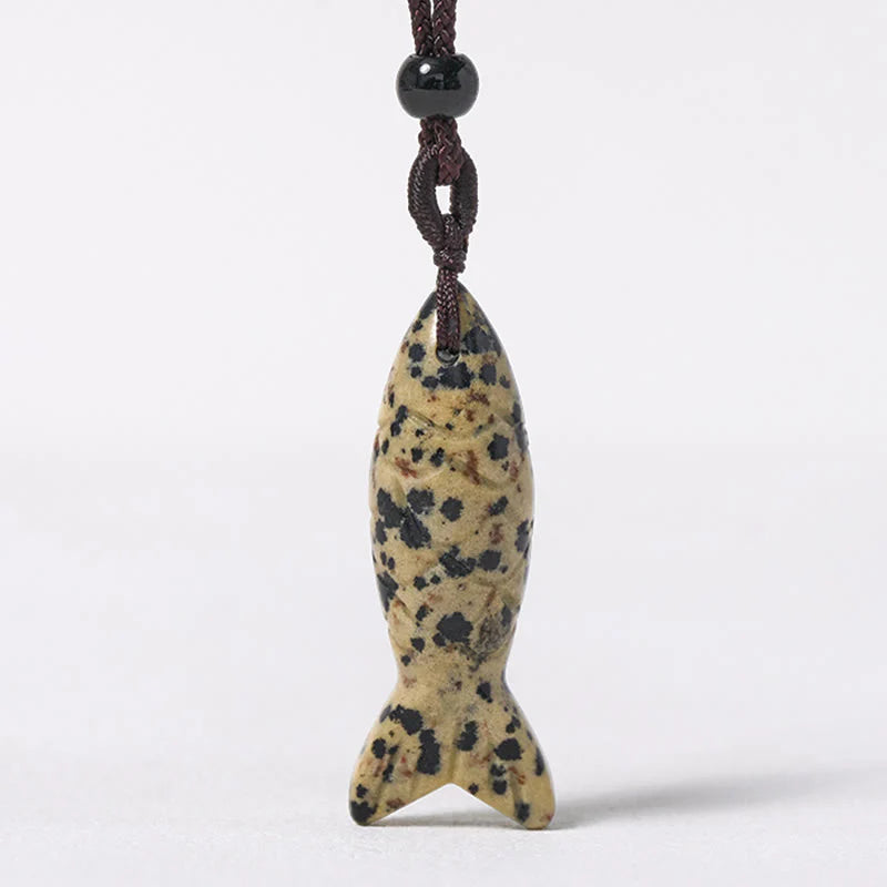Buddha Stones Carving Koi Fish Pink Crystal Indian Agate Amethyst Warmth Prosperity Necklace Pendant