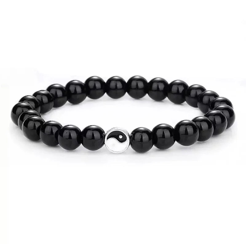Buddha Stones 3pcs Natural White Turquoise Frosted Stone Bead Yin Yang Wealth Bracelet (Extra 35% Off | USE CODE: FS35)