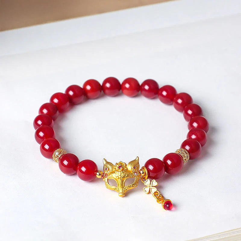 FREE Today: Positive and Success Nine Tailed Fox South Red Agate Bracelet