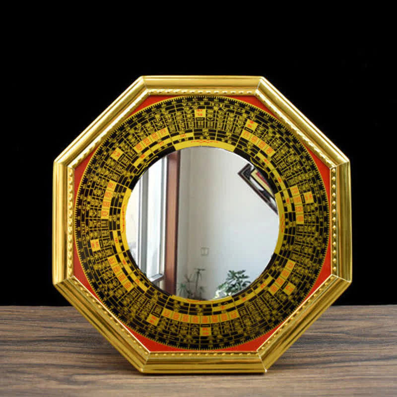Feng Shui Bagua Map Five-Emperor Coins Gourd Balance Living Room Energy Map Mirror