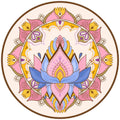 Buddha Stones Tibetan Lotus Mandala Enlightenment Foldable Natural Rubber Yoga Mat Decoration