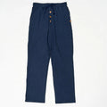 Buddha Stones Solid Color Buttons Drawstring Men's Cotton Pants With Pockets