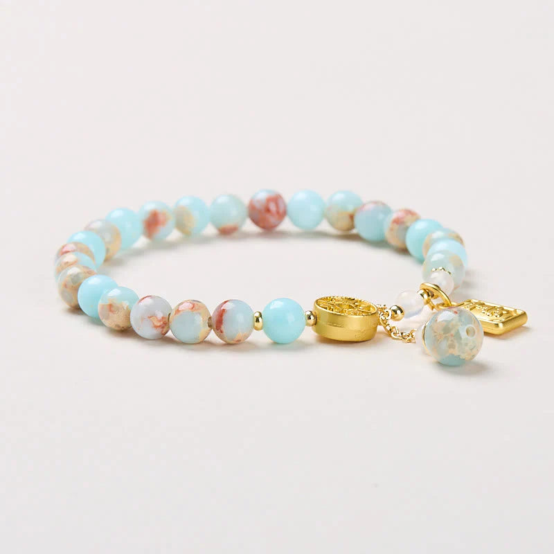 Buddha Stones Shoushan Stone Copper Coin Money From All Directions Wealth Bracelet