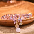 Buddha Stones Strawberry Quartz Crystal Gourd Positive Bracelet