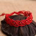 Buddha Stones Red Agate Confidence Red String Bracelet
