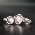 Buddha Stones Natural 925 Sterling Silver Pink CrystalÂ Adjustable Warmth Ring