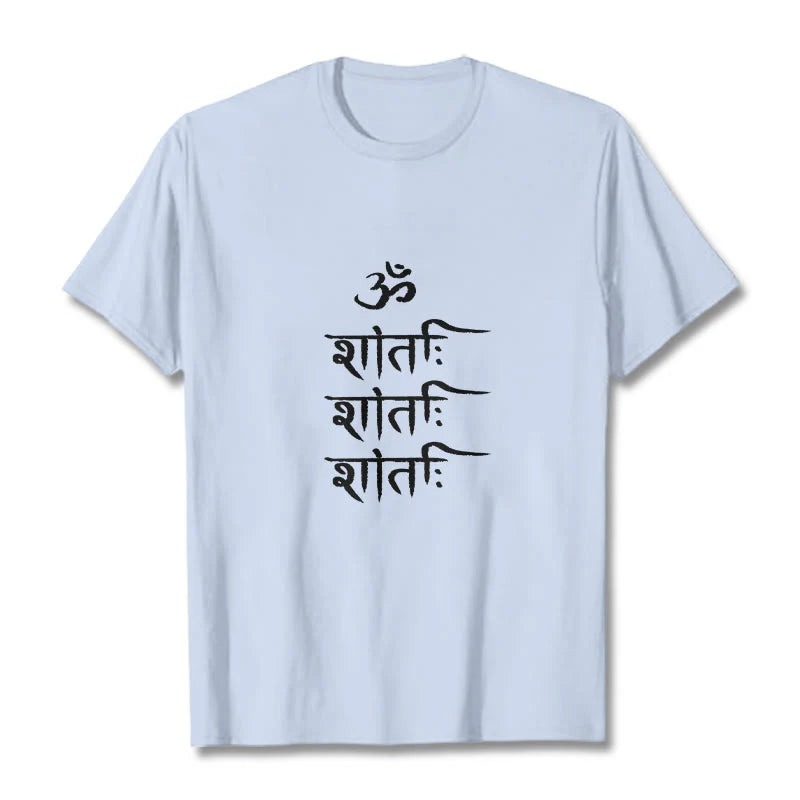 Buddha Stones OM MANTRA Sanskrit Pattern Tee T-shirt