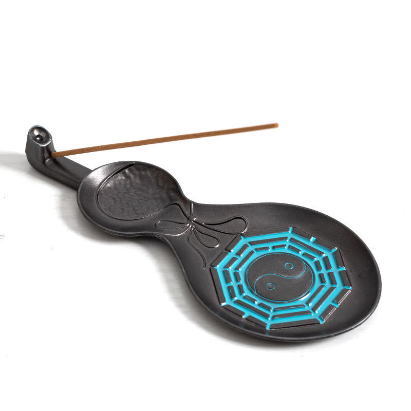 Buddha Stones Gourd Yin Yang Bagua Copper Blessing Incense Burner Decoration