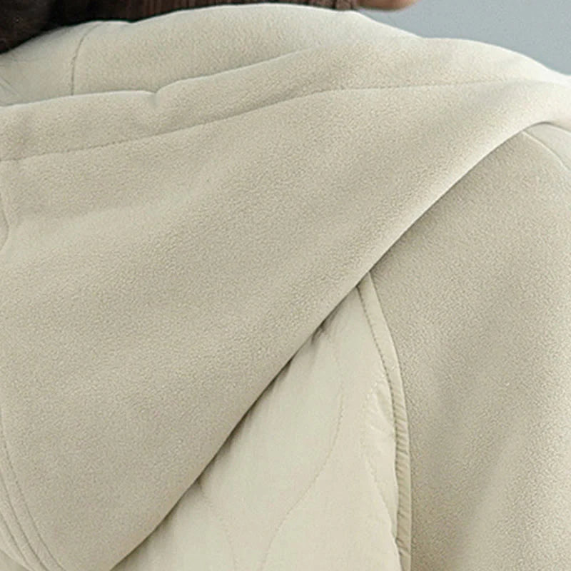 Buddha Stones Women's Long Sleeve Thickened Warm Hood Cotton Jacket With Pockets