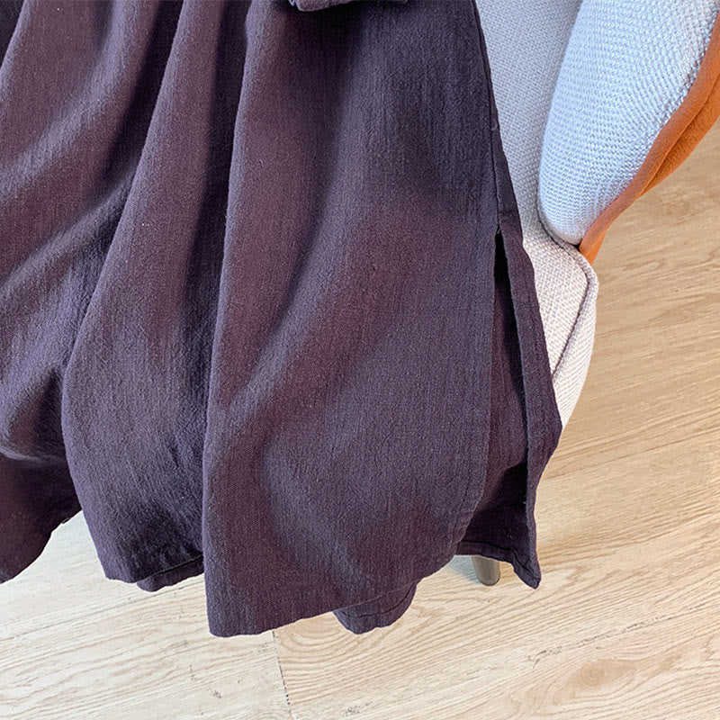 Buddha Stones Casual Women's Plain Frog-Button Stand Collar Design Long Sleeve Shirt